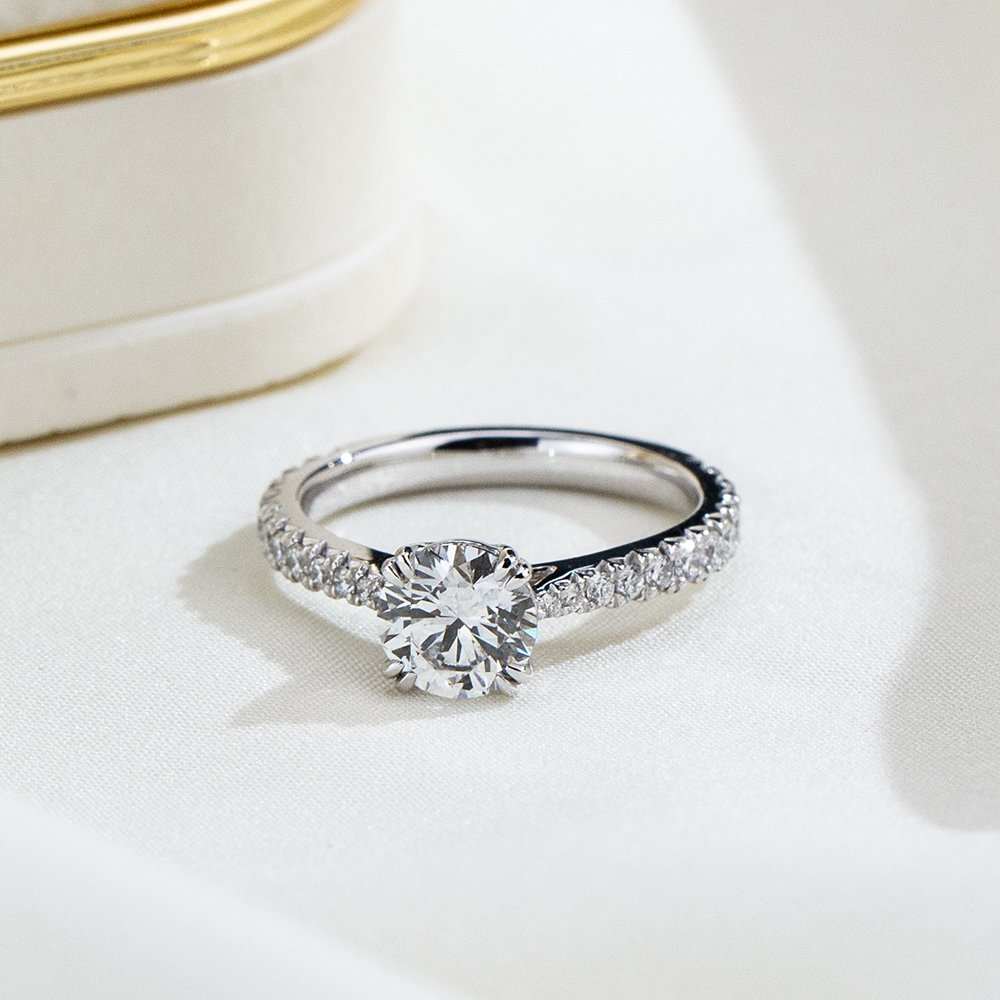 MissDiamond Round Cut Lab Grown Diamond 1CT D E VS2 VVS1 Platinum Eternity Ring MSR-2073