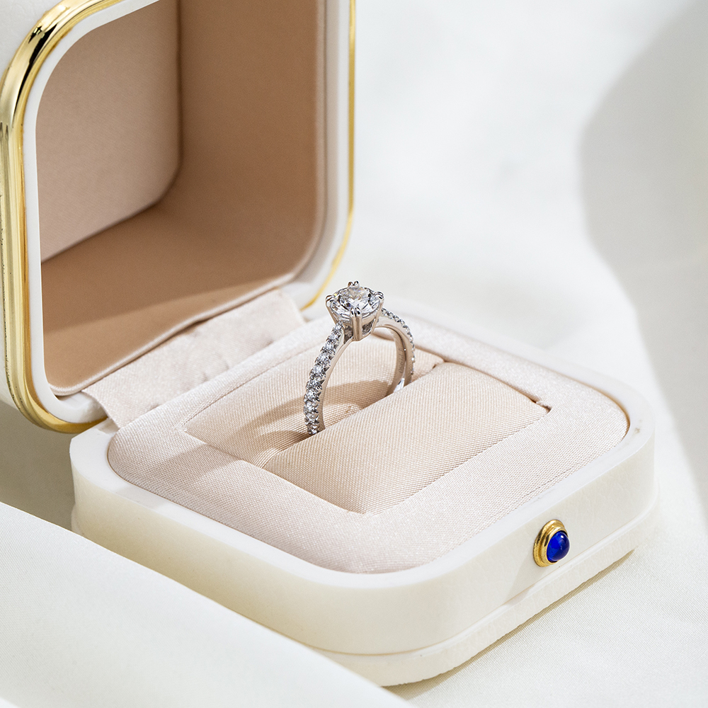 MissDiamond Round Cut Lab Grown Diamond 1CT D E VS2 VVS1 Platinum Eternity Ring MSR-2073