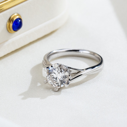 MissDiamond Lab Grown Diamond Solitaire Platinum Ring MSR-261