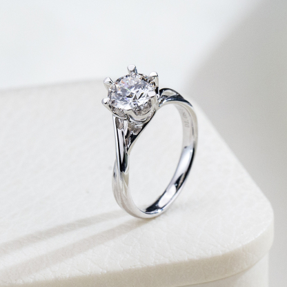 MissDiamond Lab Grown Diamond Solitaire Platinum Ring MSR-261