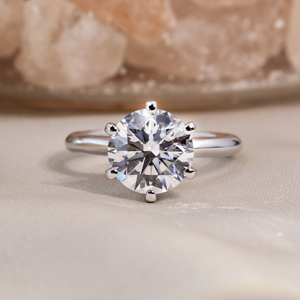 MissDiamond Lab Grown Diamond Solitaire Platinum Ring MSR-195