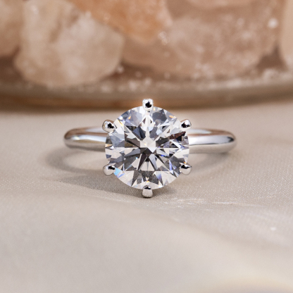 MissDiamond Lab Grown Diamond Solitaire Platinum Ring MSR-195