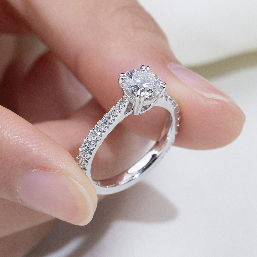 MissDiamond Round Cut Lab Grown Diamond 1CT D E VS2 VVS1 Platinum Eternity Ring MSR-2073