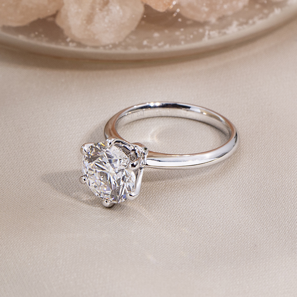 MissDiamond Lab Grown Diamond Solitaire Platinum Ring MSR-195