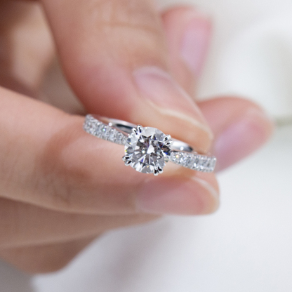 MissDiamond Round Cut Lab Grown Diamond 1CT D E VS2 VVS1 Platinum Eternity Ring MSR-2073