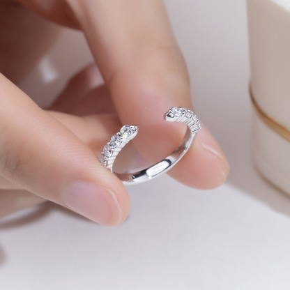 MissDiamond Lab Grown Diamond Platinum Cluster Ring MSR-2074