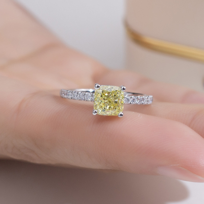 MissDiamond Lab Grown Diamond 1.25CT Platinum Accented Solitaire Ring MSR-510