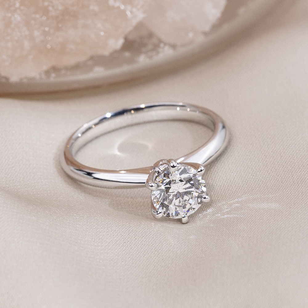 MissDiamond Round Cut Lab Grown Diamond 1CT Solitaire D EPlatinum Ring MSR-058-11