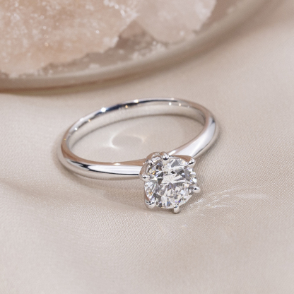 MissDiamond Round Cut Lab Grown Diamond 1CT Solitaire D EPlatinum Ring MSR-058-11
