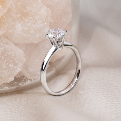 MissDiamond Round Cut Lab Grown Diamond 1CT Solitaire D EPlatinum Ring MSR-058-11