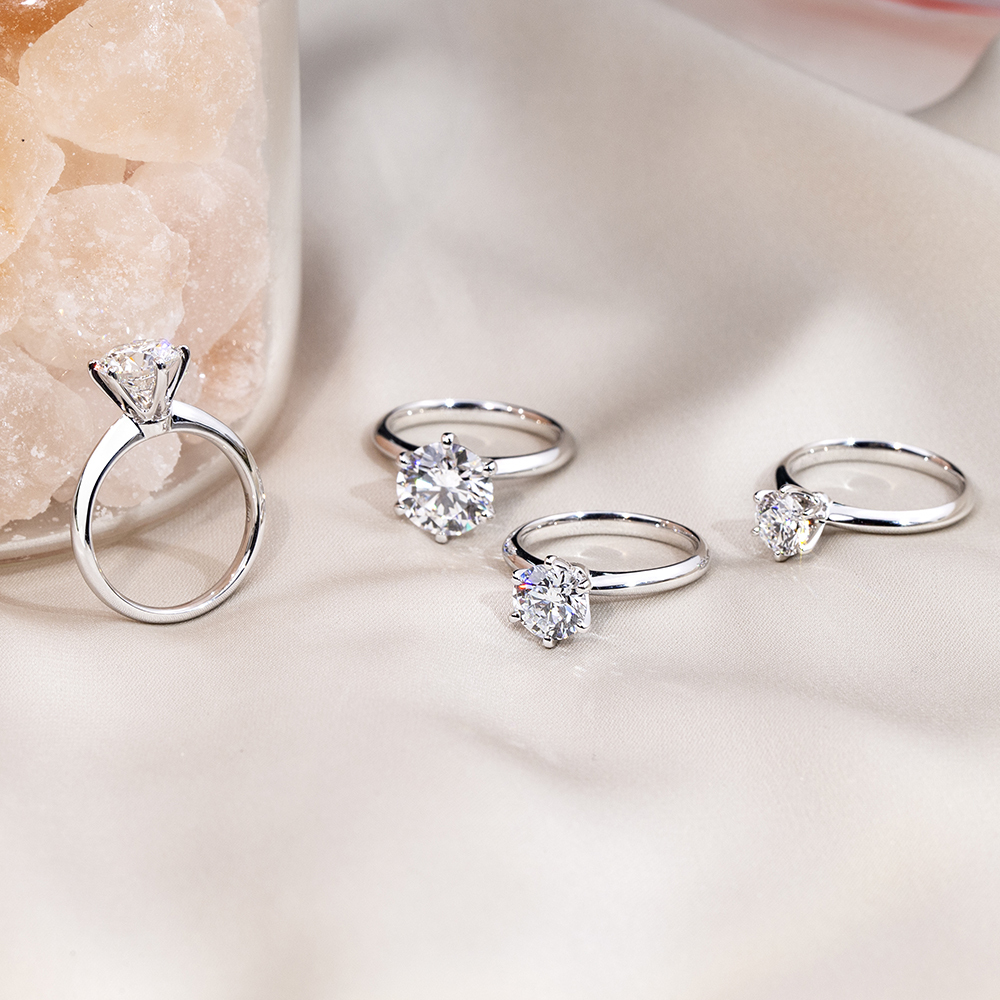 MissDiamond Round Cut Lab Grown Diamond 1CT Solitaire D EPlatinum Ring MSR-058-11