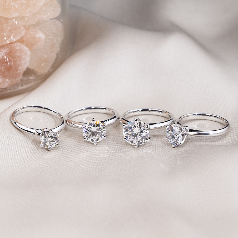 MissDiamond Round Cut Lab Grown Diamond 1CT Solitaire D EPlatinum Ring MSR-058-11