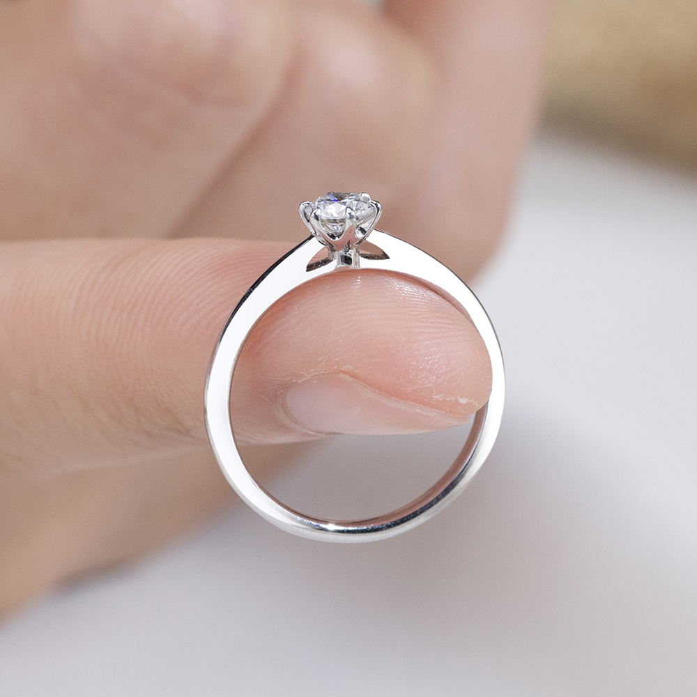 MissDiamond Round Cut Lab Grown Diamond 0.26CT S925 Silver Solitaire Ring MSR-2122