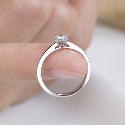 MissDiamond Round Cut Lab Grown Diamond 0.26CT S925 Silver Solitaire Ring MSR-2122