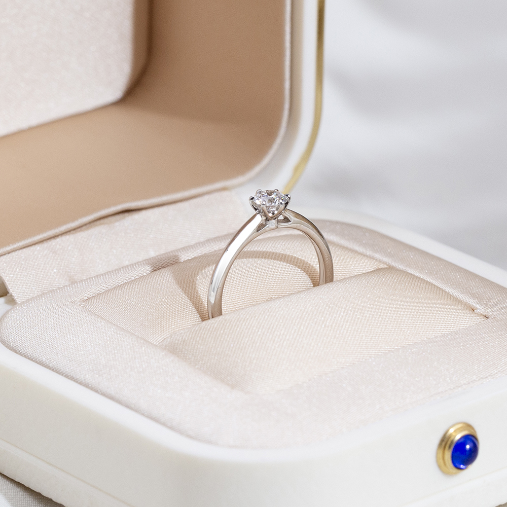 MissDiamond Round Cut Lab Grown Diamond 0.26CT S925 Silver Solitaire Ring MSR-2122