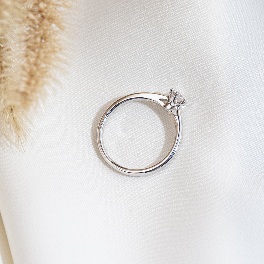 MissDiamond Round Cut Lab Grown Diamond 0.26CT S925 Silver Solitaire Ring MSR-2122