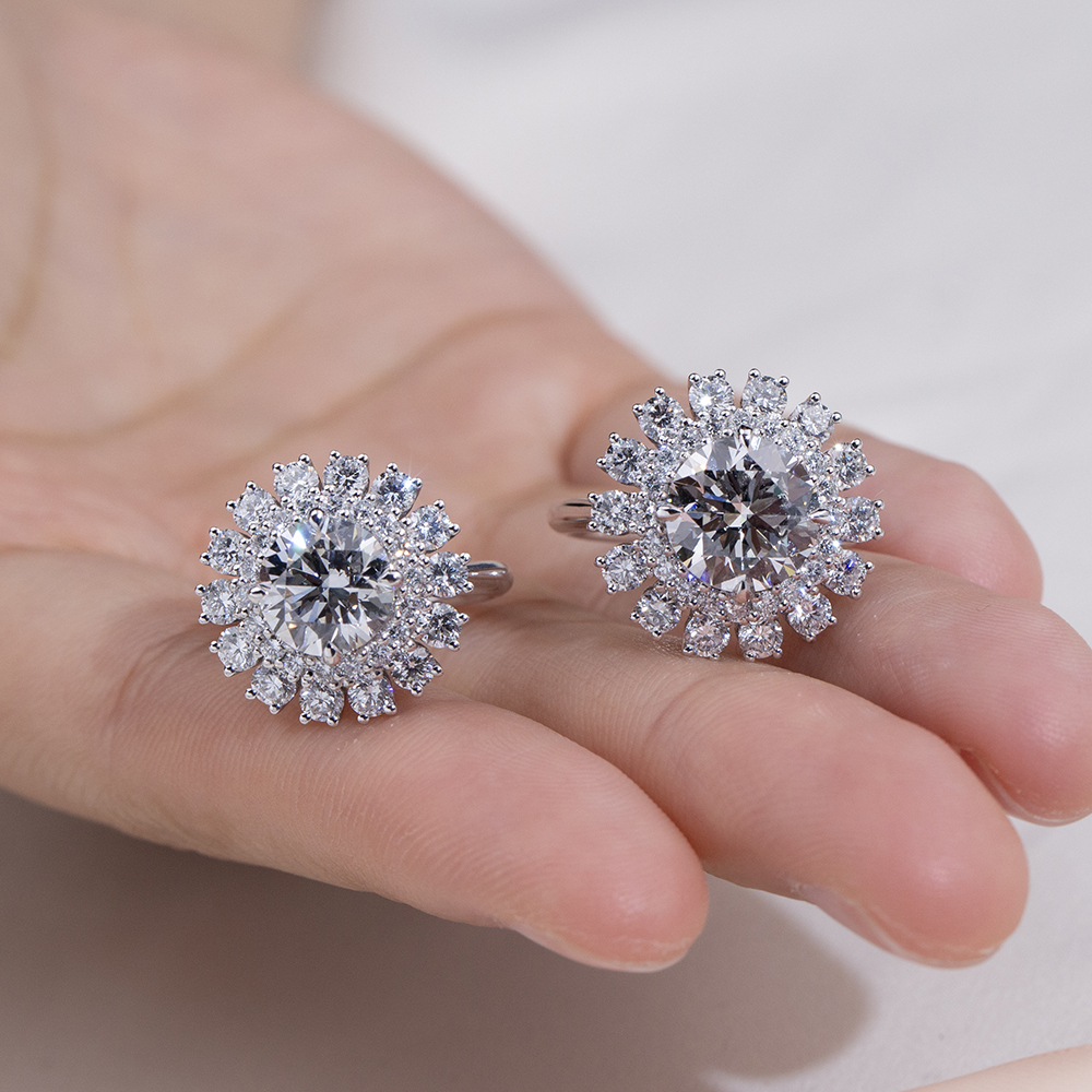 MissDiamond Lab Grown Diamond 5.05CT G VS1 Platinum Halo Ring MSR-293