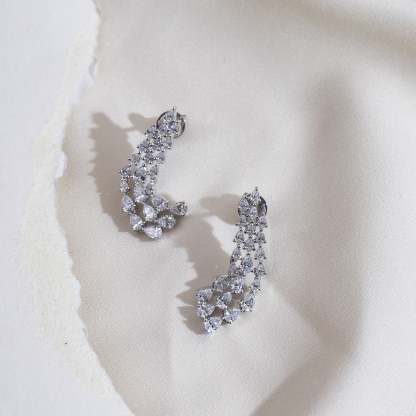 MissDiamond Lab Grown Diamond Platinum Dangle Earrings MSE-816