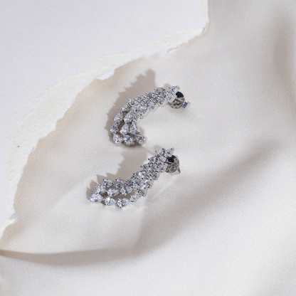 MissDiamond Lab Grown Diamond Platinum Dangle Earrings MSE-816