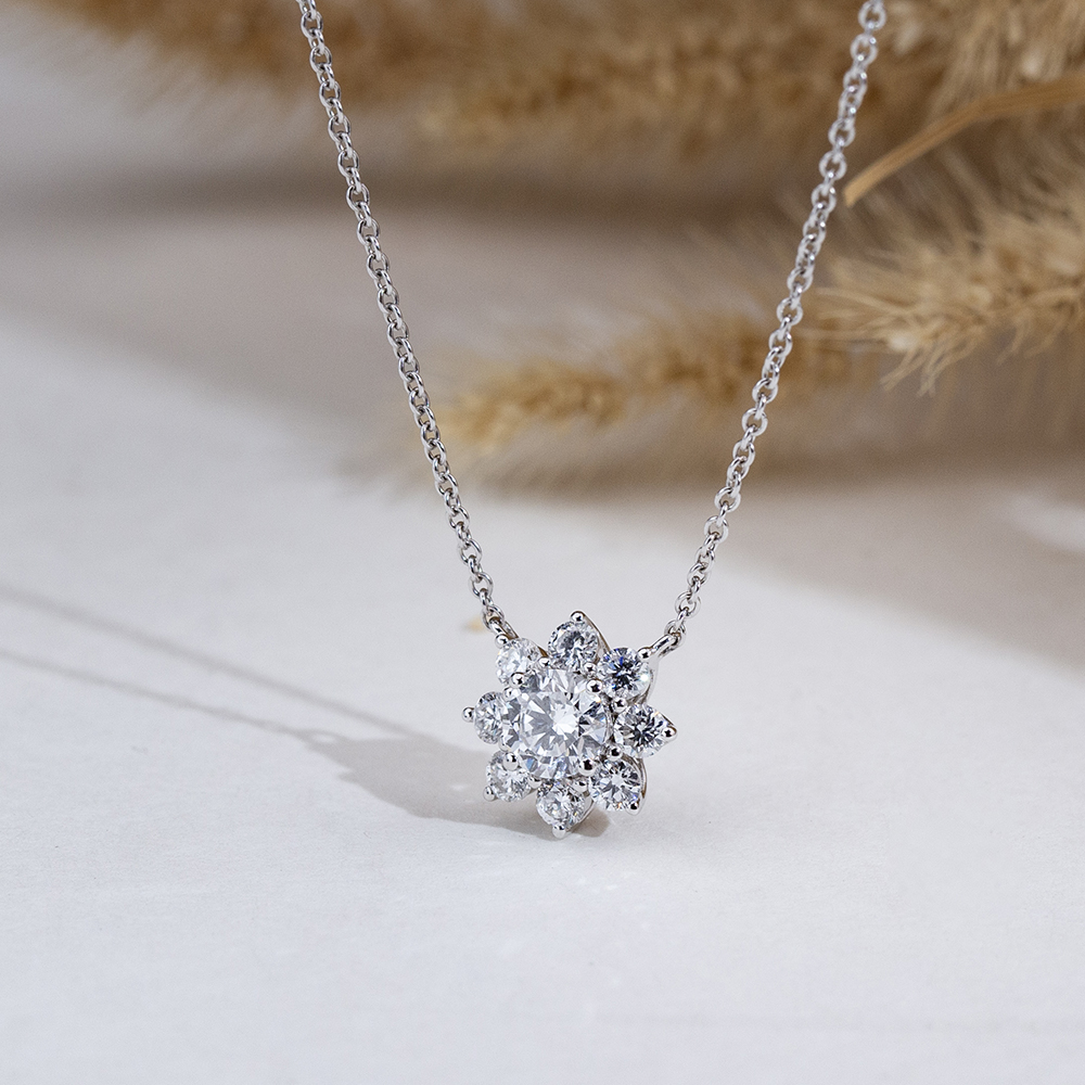 MissDiamond Pear Cut Lab Grown Diamond 0.54CT 0.82CT 18K White Gold Pendant Necklace MSN-558