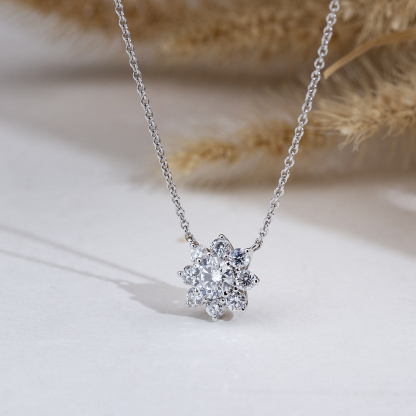 MissDiamond Pear Cut Lab Grown Diamond 0.54CT 0.82CT 18K White Gold Pendant Necklace MSN-558