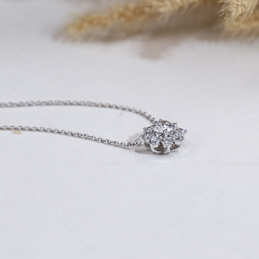 MissDiamond Pear Cut Lab Grown Diamond 0.54CT 0.82CT 18K White Gold Pendant Necklace MSN-558