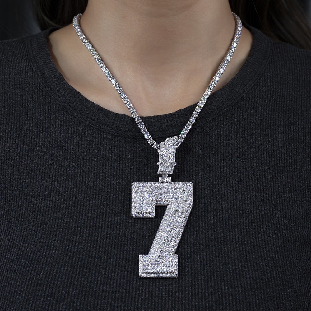 Fashion Round Shape Lab Grown Diamond E VVS2 S925 Silver Pendant MSN-842