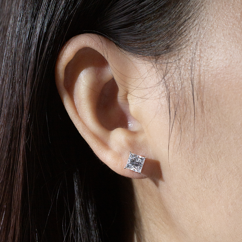 MissDiamond Lab Grown Diamond 1CT 9K White Princess Cut MSE-881