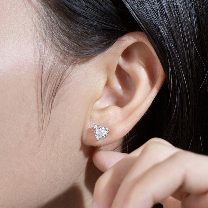MissDiamond Heart Cut Lab Grown Diamond 1CT 9K White Studs MSE-819