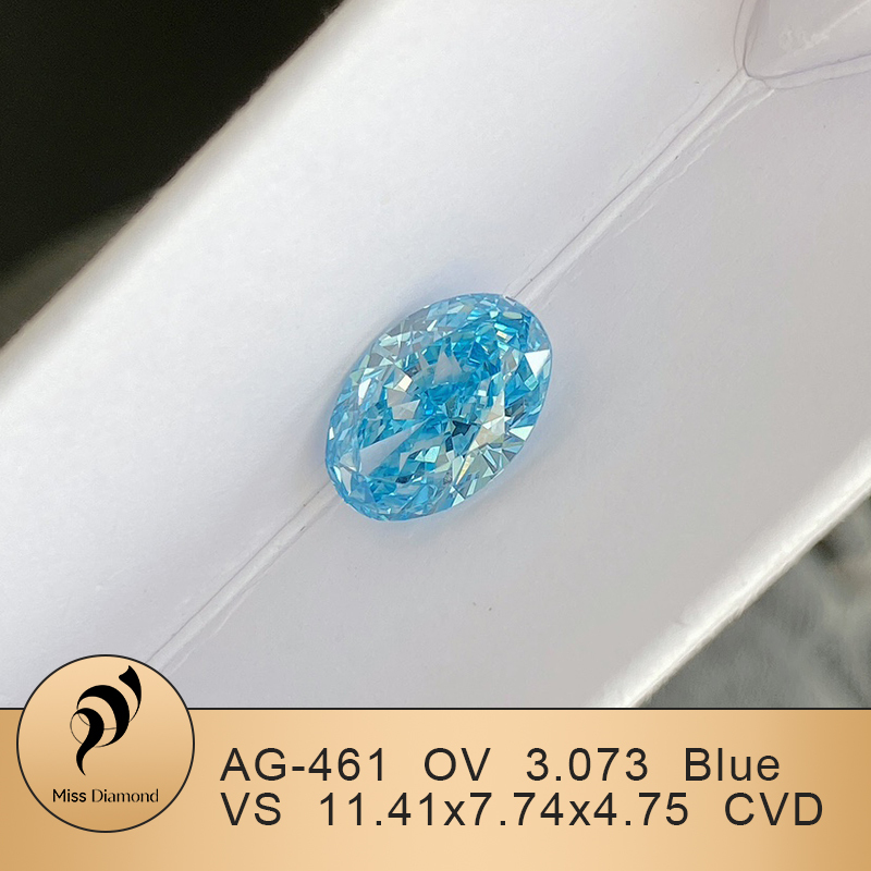 CVD AG-461 Oval 3CT Blue VS Lab Grown Diamond