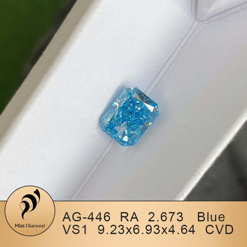 CVD AG-446 Radiant 2.6CT Blue VS1 Lab Grown Diamond