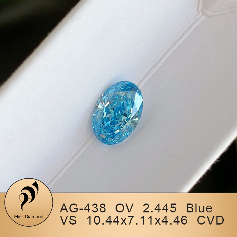 CVD AG-438 Oval 2.4CT Blue VS Lab Grown Diamond
