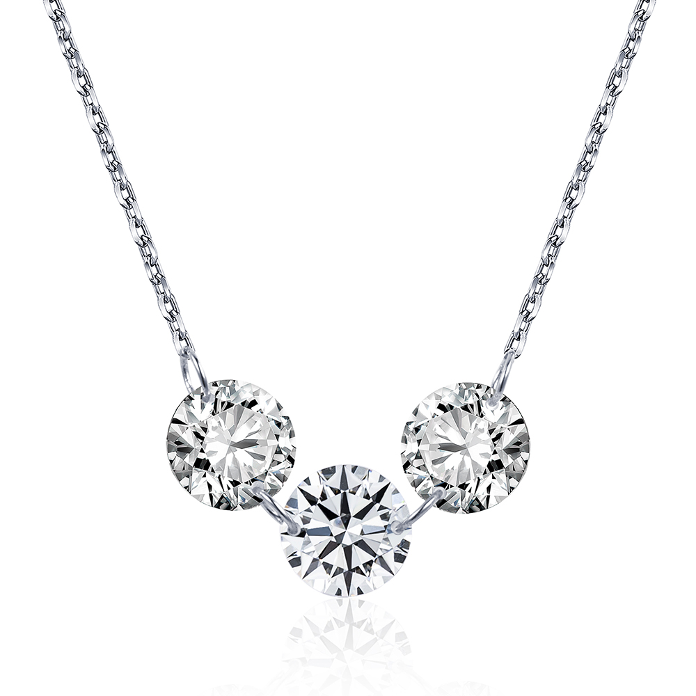 MissDiamond Round Cut Lab Grown Diamond 1CT 9K White Gold Pendant Necklace MSN-958