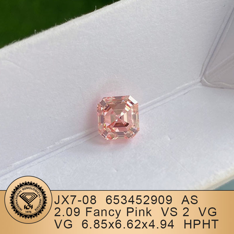 MissDiamond HPHT LG653452909 Asscher Shape 2.09CT Fancy Pink VS2 VG VG Lab Grown Diamond