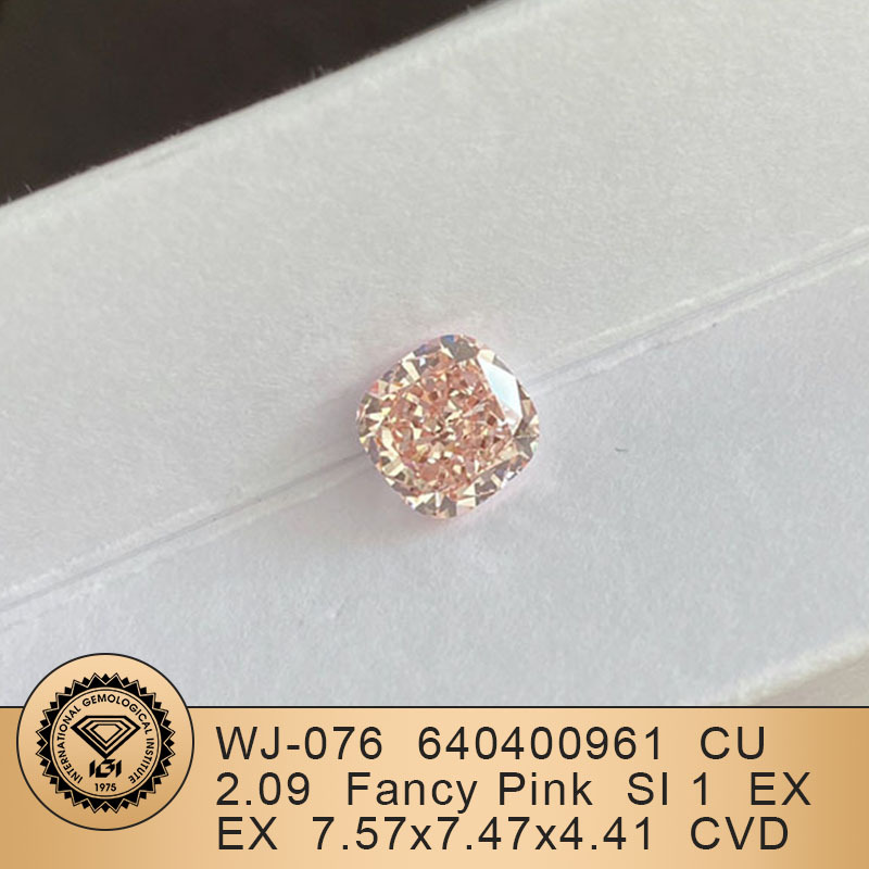 MissDiamond CVD LG640400961 Cushion Shape 2.09CT Fancy Pink SI1 EX EX Lab Grown Diamond