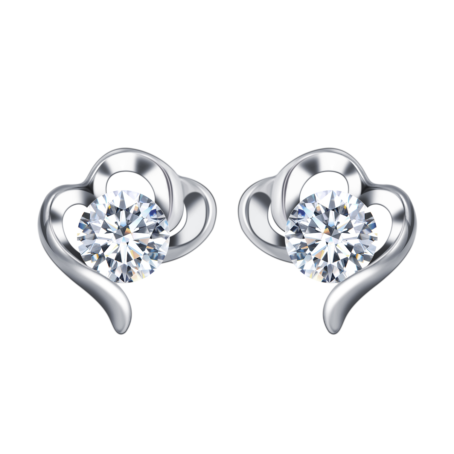 MissDiamond Lab Grown Diamond 0.1CT/2 S925 Silver Studs Earrings MSES-002