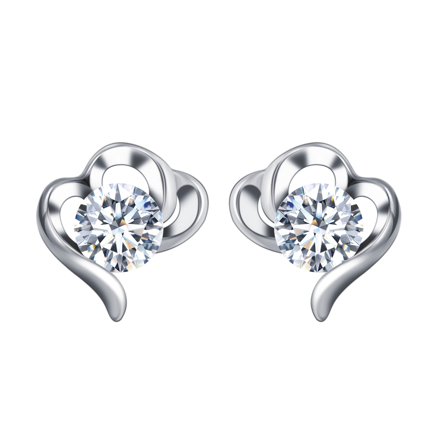 MissDiamond Lab Grown Diamond 0.1CT/2 S925 Silver Studs Earrings MSES-002