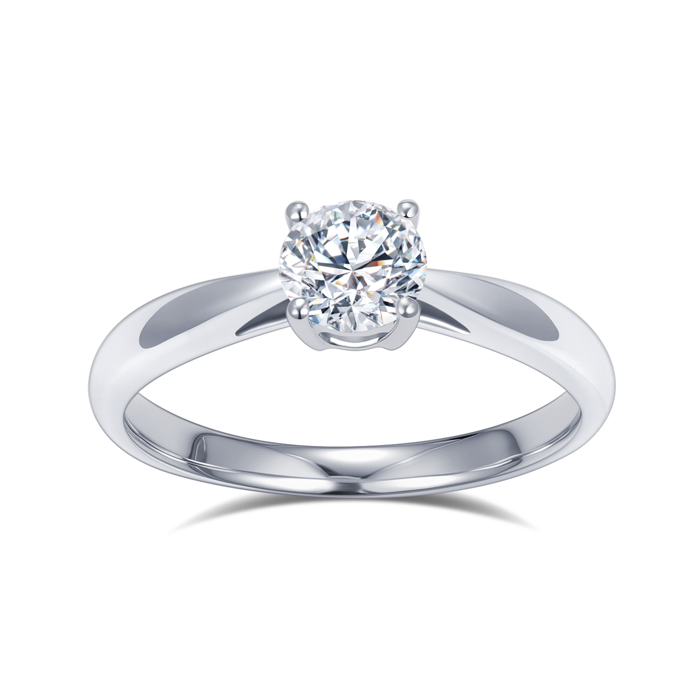 MissDiamond Round Cut Lab Grown Diamond  D G VS1 VVS2 Platinum Solitaire Ring MSR-371