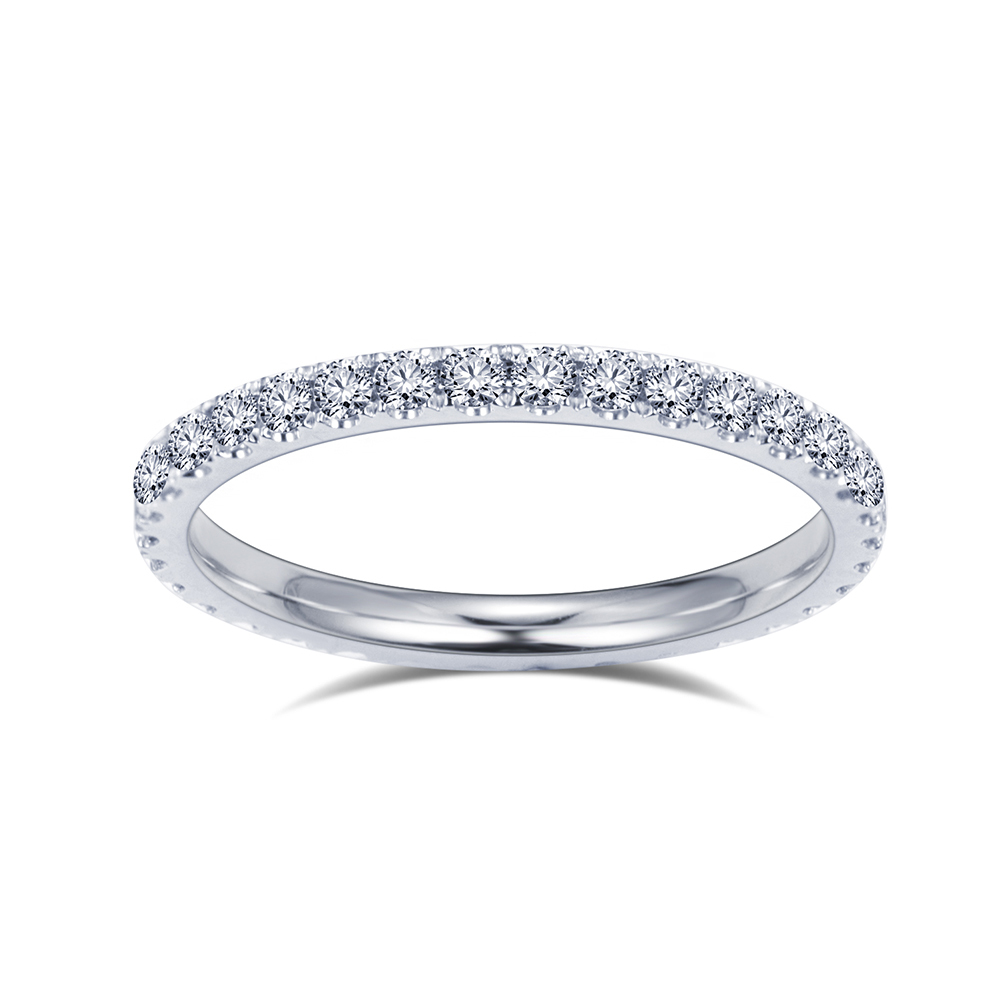 MissDiamond Lab Grown Diamond Eternity Platinum Ring MSR-408