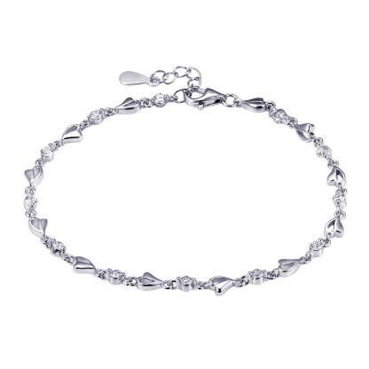 MissDiamond Lab Grown Diamond 0.612CT S925 Silver Chain Link Bracelet MSBS-002