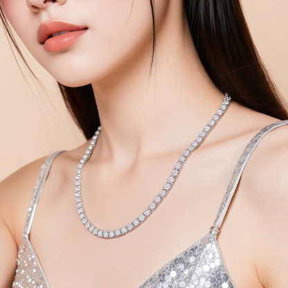 MissDiamond Lab Grown Diamond 69.75CT Platinum Pendant Necklace MSN-889