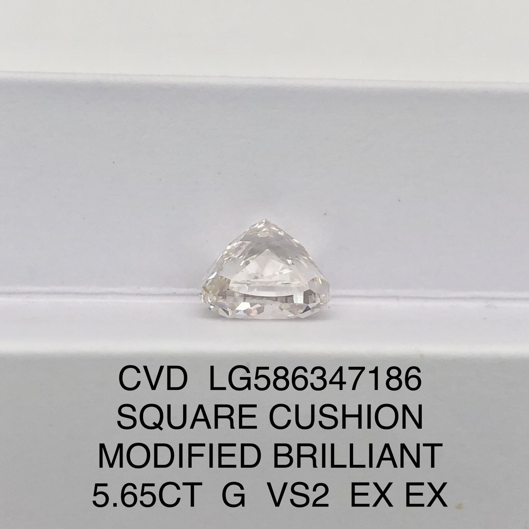 MissDiamond CVD LG586347186 Cushion Cut 5.65CT G VS2 EX EX Lab Grown Diamond