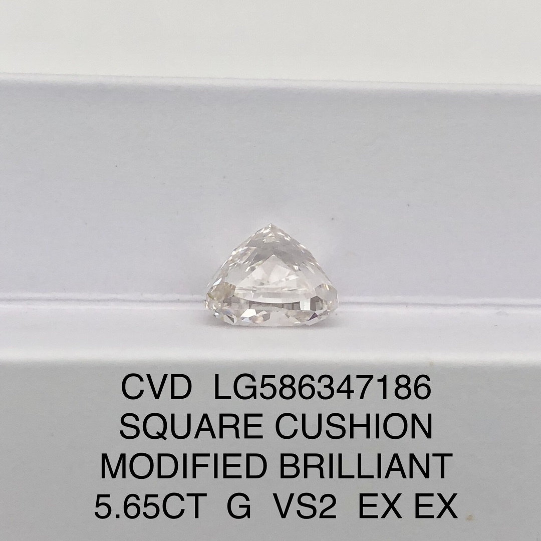 MissDiamond CVD LG586347186 Cushion Cut 5.65CT G VS2 EX EX Lab Grown Diamond