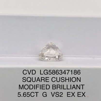 MissDiamond CVD LG586347186 Cushion Cut 5.65CT G VS2 EX EX Lab Grown Diamond