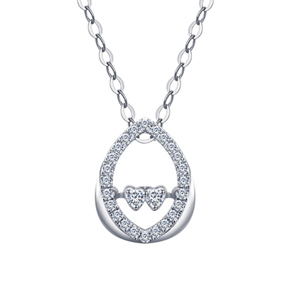 MissDiamond Lab Grown Diamond 0.265CT S925 Silver Pendant Necklace MSNS-001
