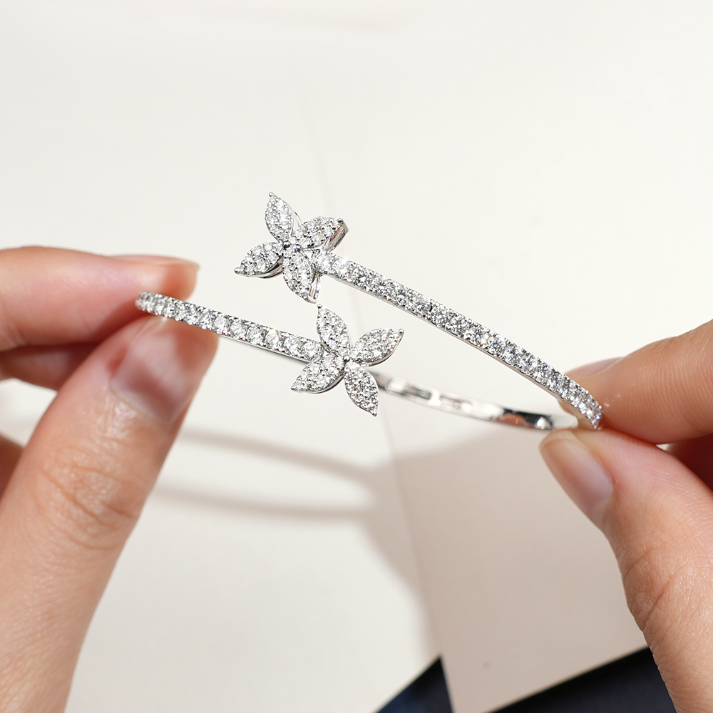 MissDiamond Lab Grown Diamond 18K White Gold Tennis Bracelet MSB-655