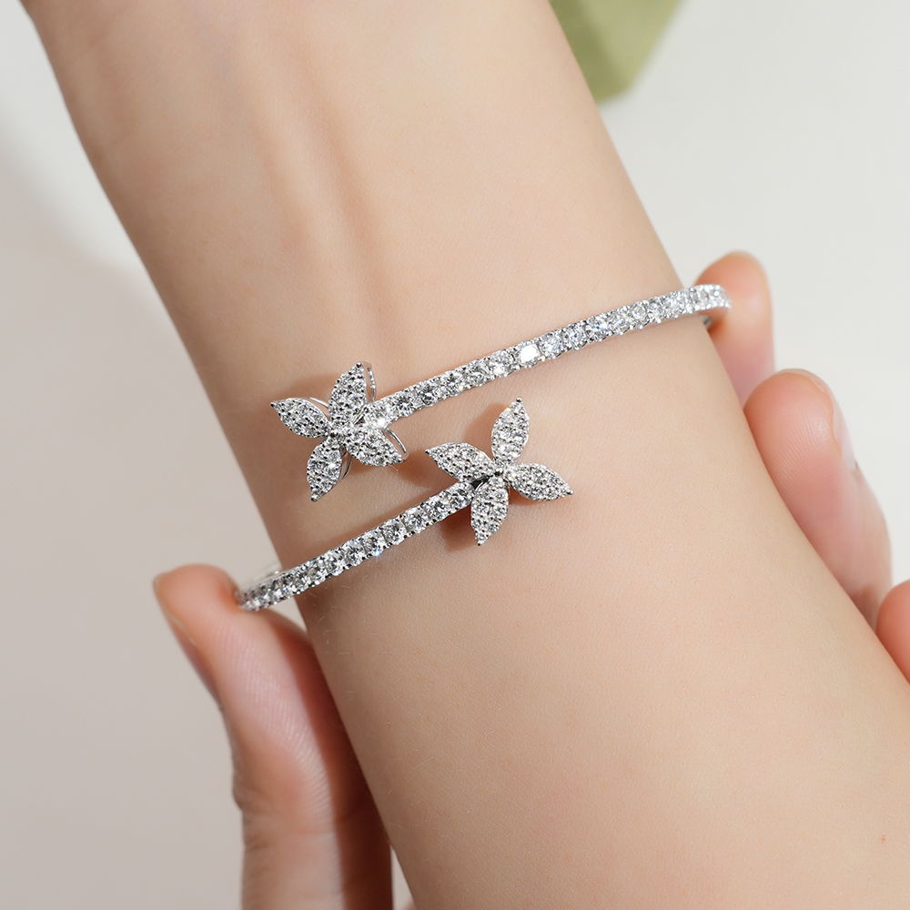 MissDiamond Lab Grown Diamond 18K White Gold Tennis Bracelet MSB-655