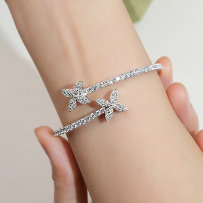 MissDiamond Lab Grown Diamond 18K White Gold Tennis Bracelet MSB-655