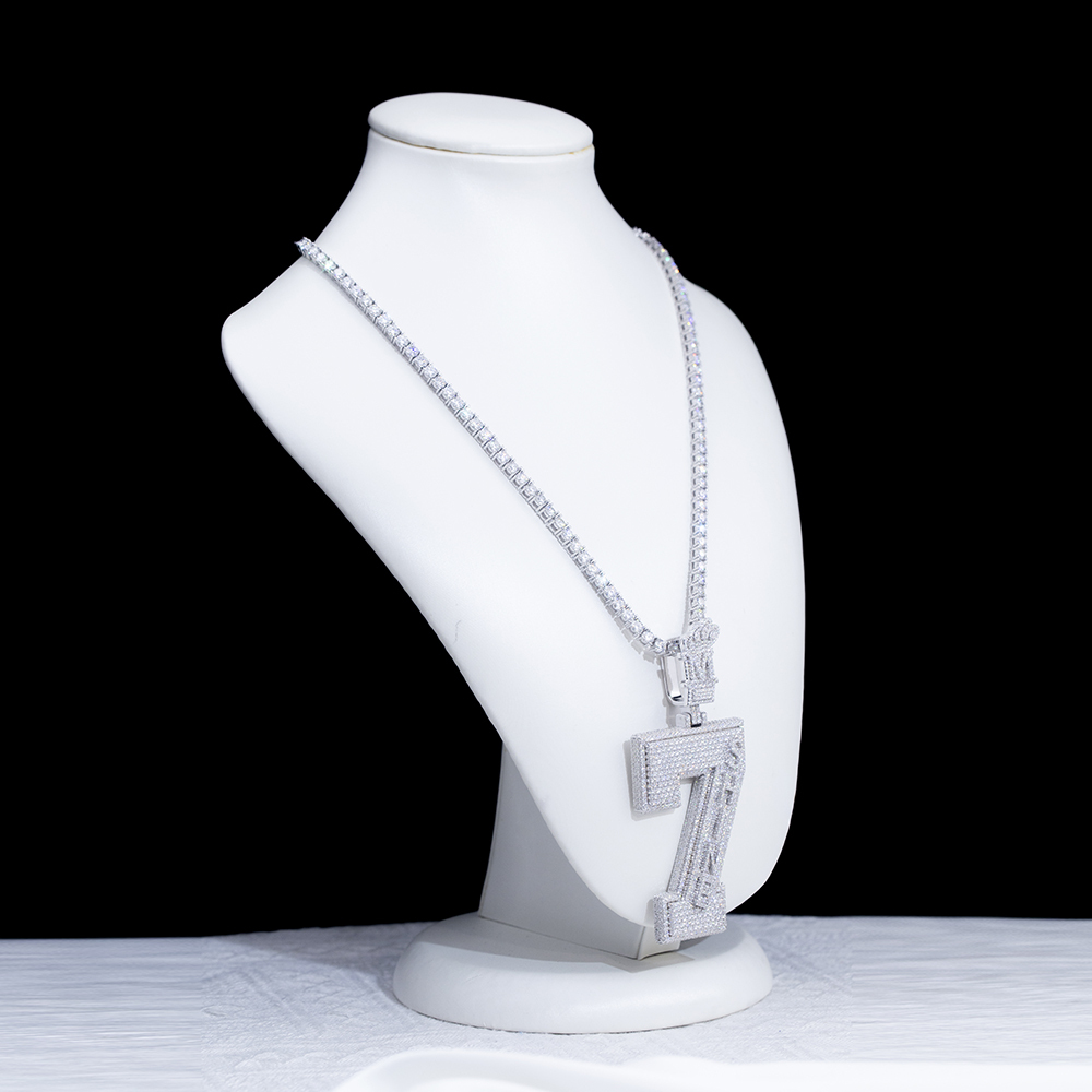Fashion Round Shape Lab Grown Diamond E VVS2 S925 Silver Pendant MSN-842