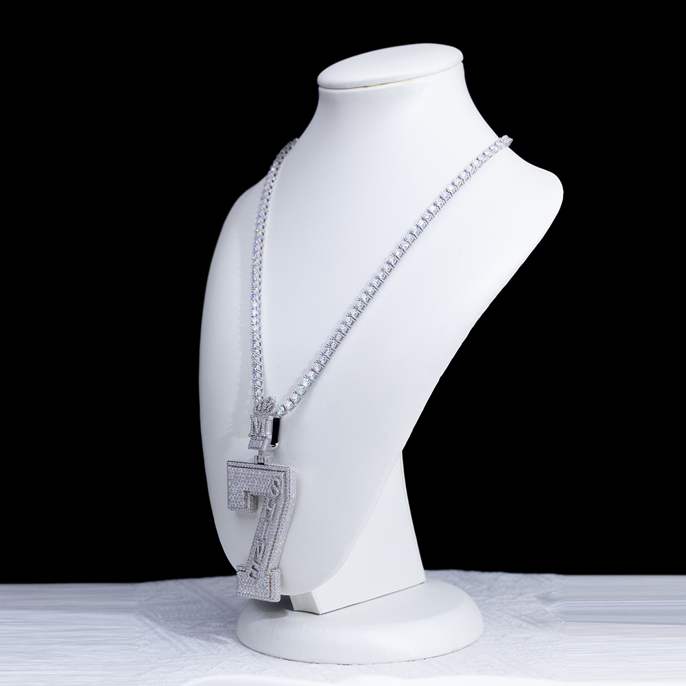 Fashion Round Shape Lab Grown Diamond E VVS2 S925 Silver Pendant MSN-842